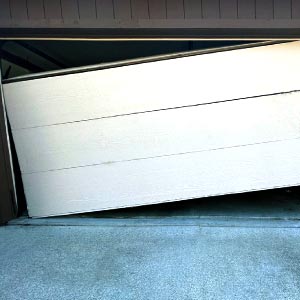 garage door off the tracks